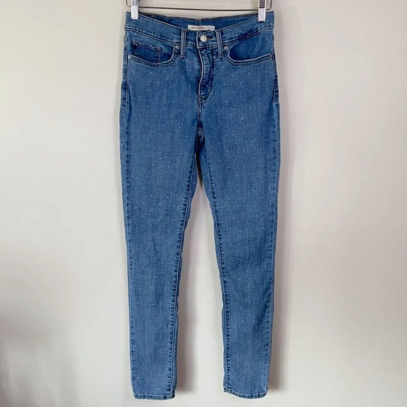 Levi's 311 Shaping Polka Dot Skinny Medium Wash Jeans - Picture 4 of 16